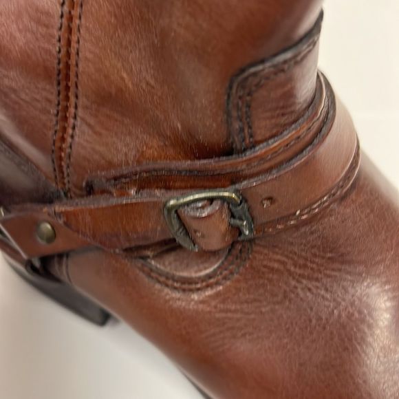 - Frye brown knee high equestrian style pull on leather boots Sz 8 - Picture 9 of 13